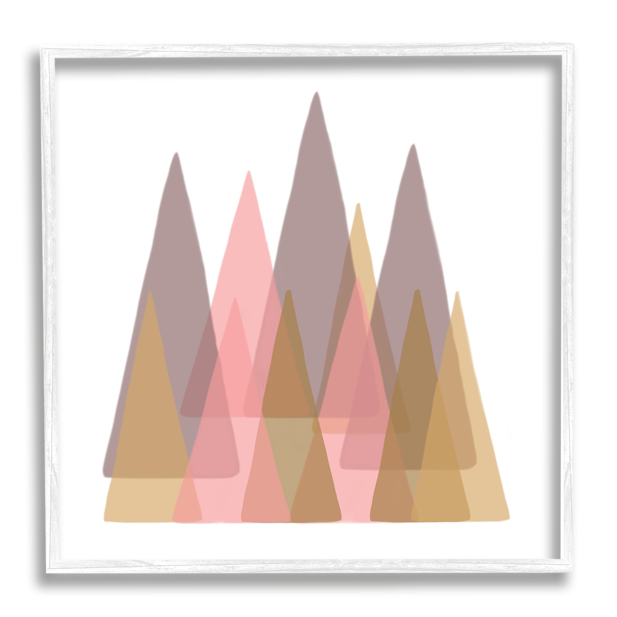 Stupell Industries Kids' Abstract Geometric Forest Pink Brown Trees, 17 x 17,Design by Reesa Qualia
