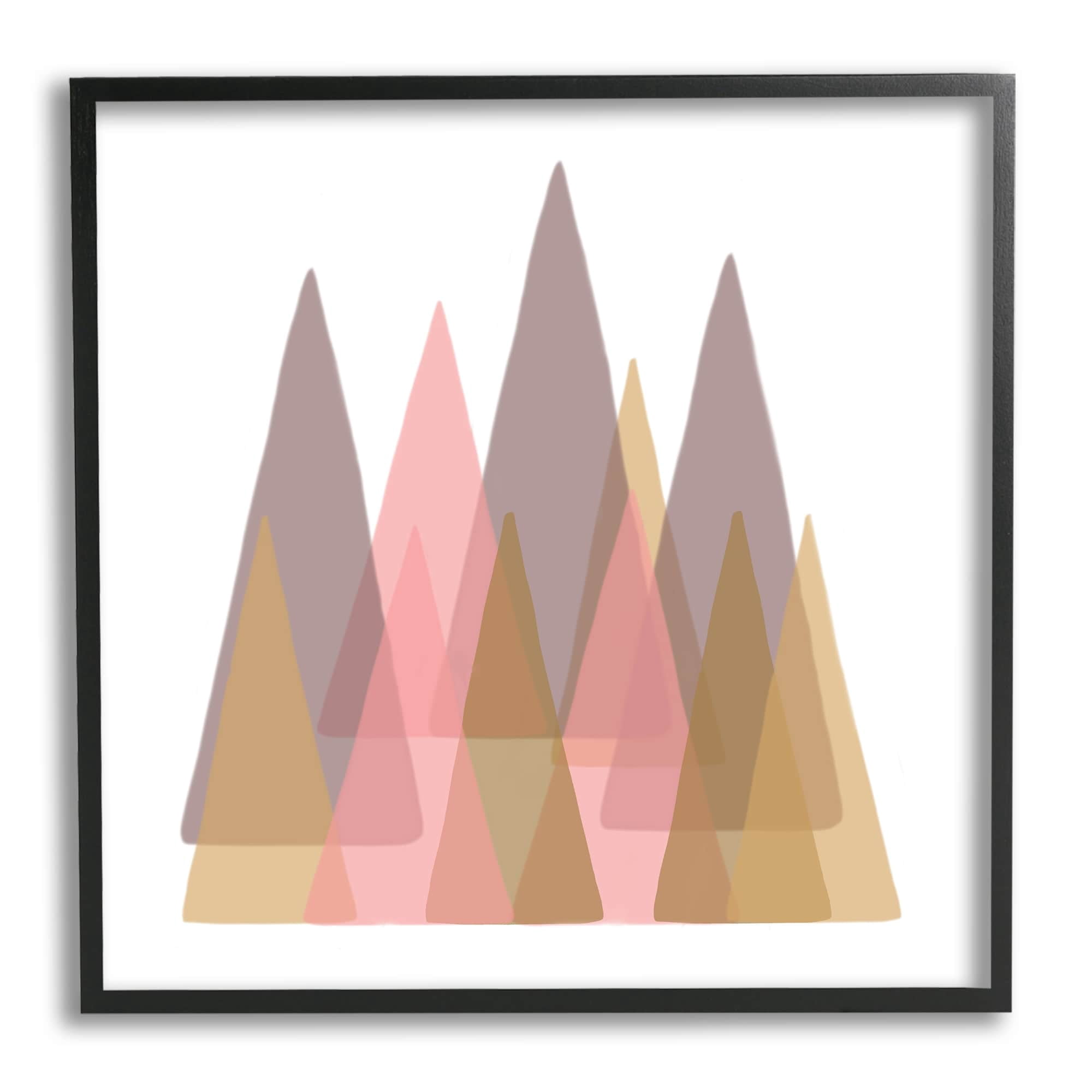 Stupell Industries Kids' Abstract Geometric Forest Pink Brown Trees, 24 x 24,Design by Reesa Qualia