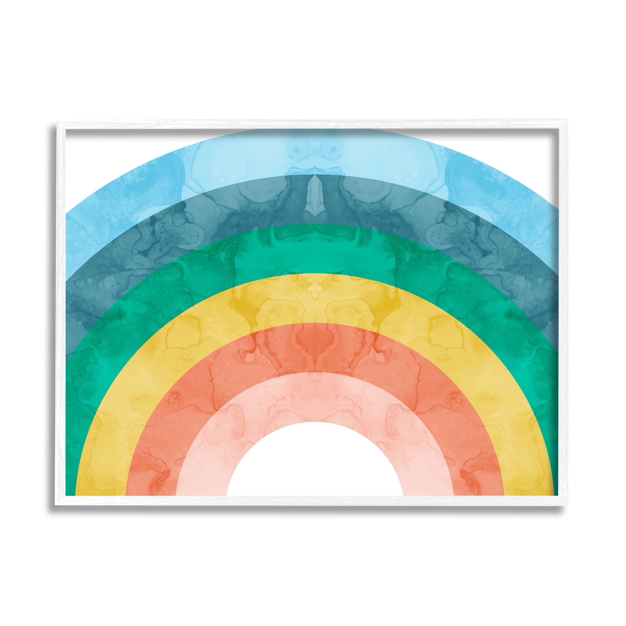 Stupell Industries Kids' Abstract Watercolor Pattern Rainbow Blue Green Pink, 14 x 11, Design by Daphne Polselli