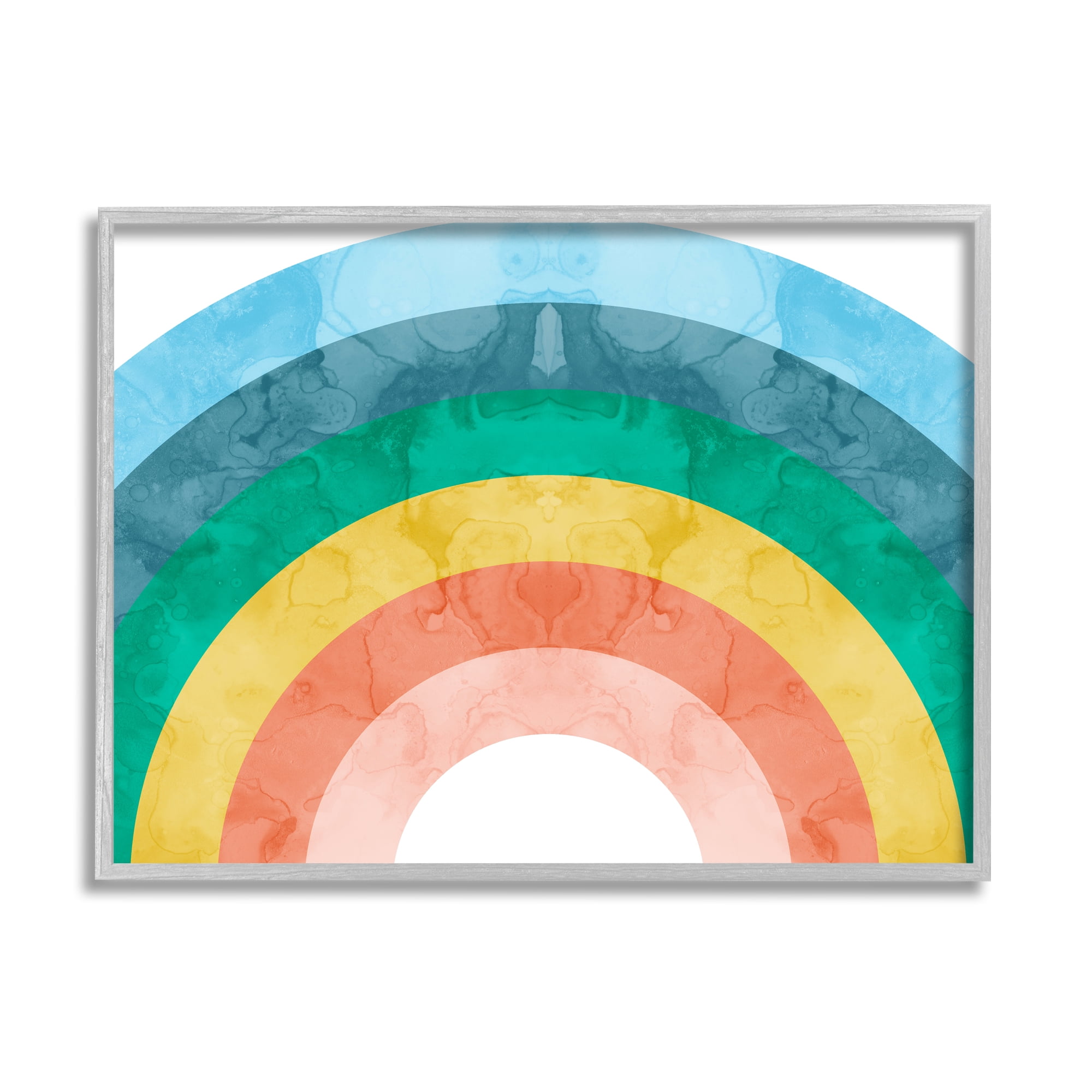 Stupell Industries Kids' Abstract Watercolor Pattern Rainbow Blue Green Pink, 14 x 11, Design by Daphne Polselli