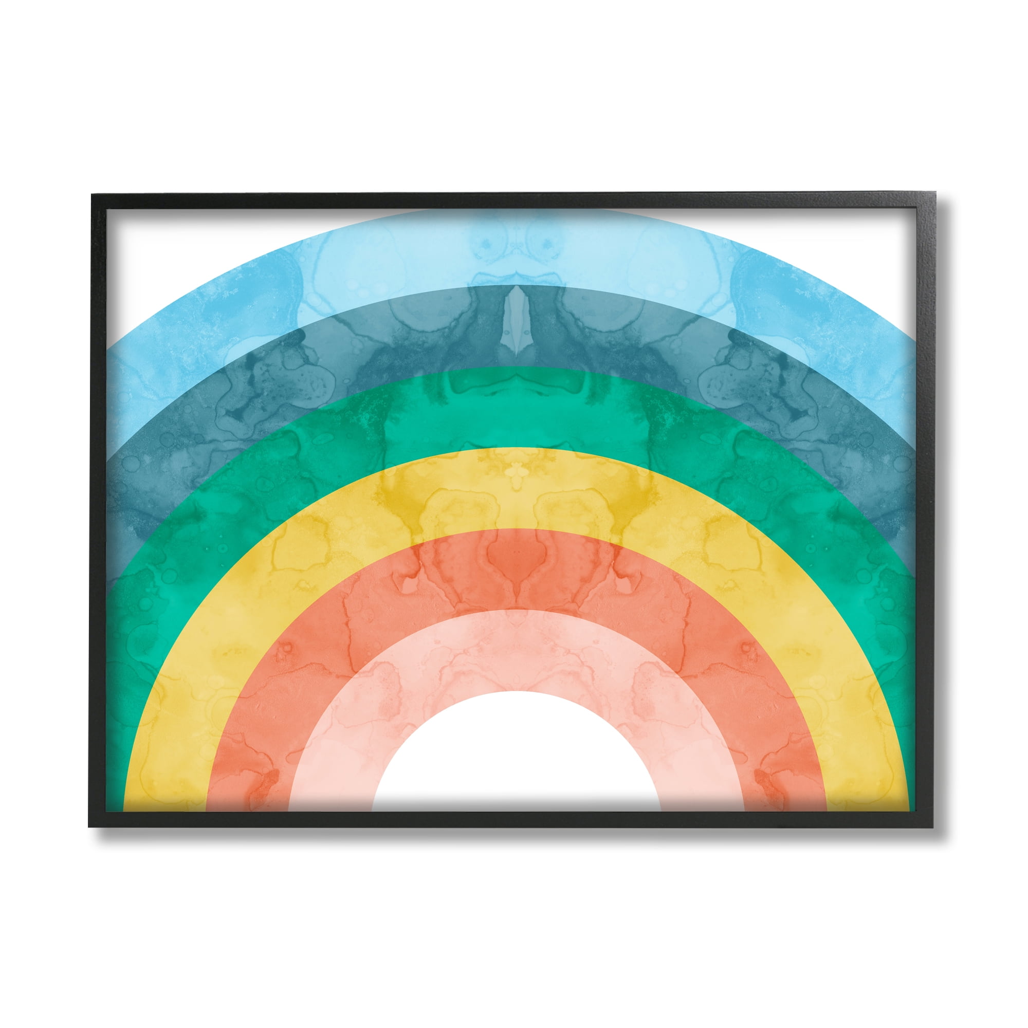 Stupell Industries Kids' Abstract Watercolor Pattern Rainbow Blue Green Pink, 20 x 16, Design by Daphne Polselli