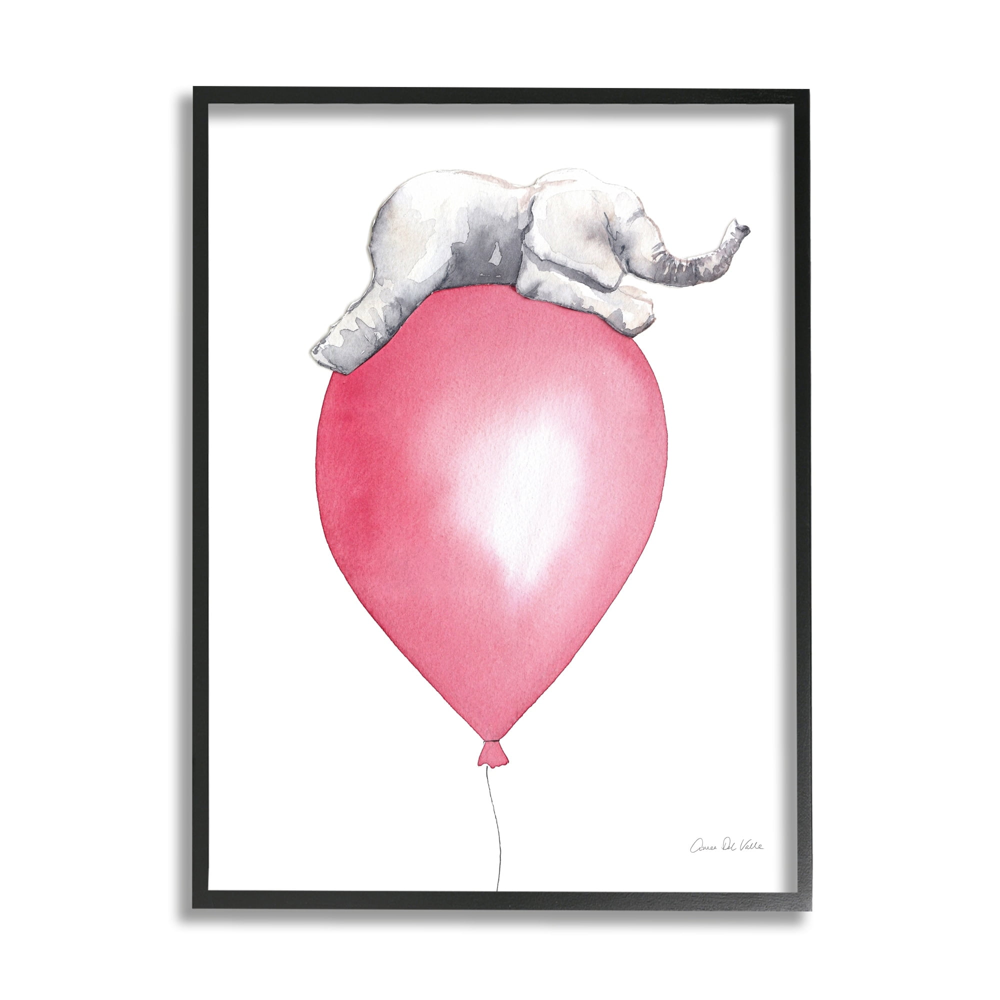 Stupell Industries Kids' Baby Elephant Sleeping on Large Red Balloon, 11 x 14, Design by Aimee Del Valle