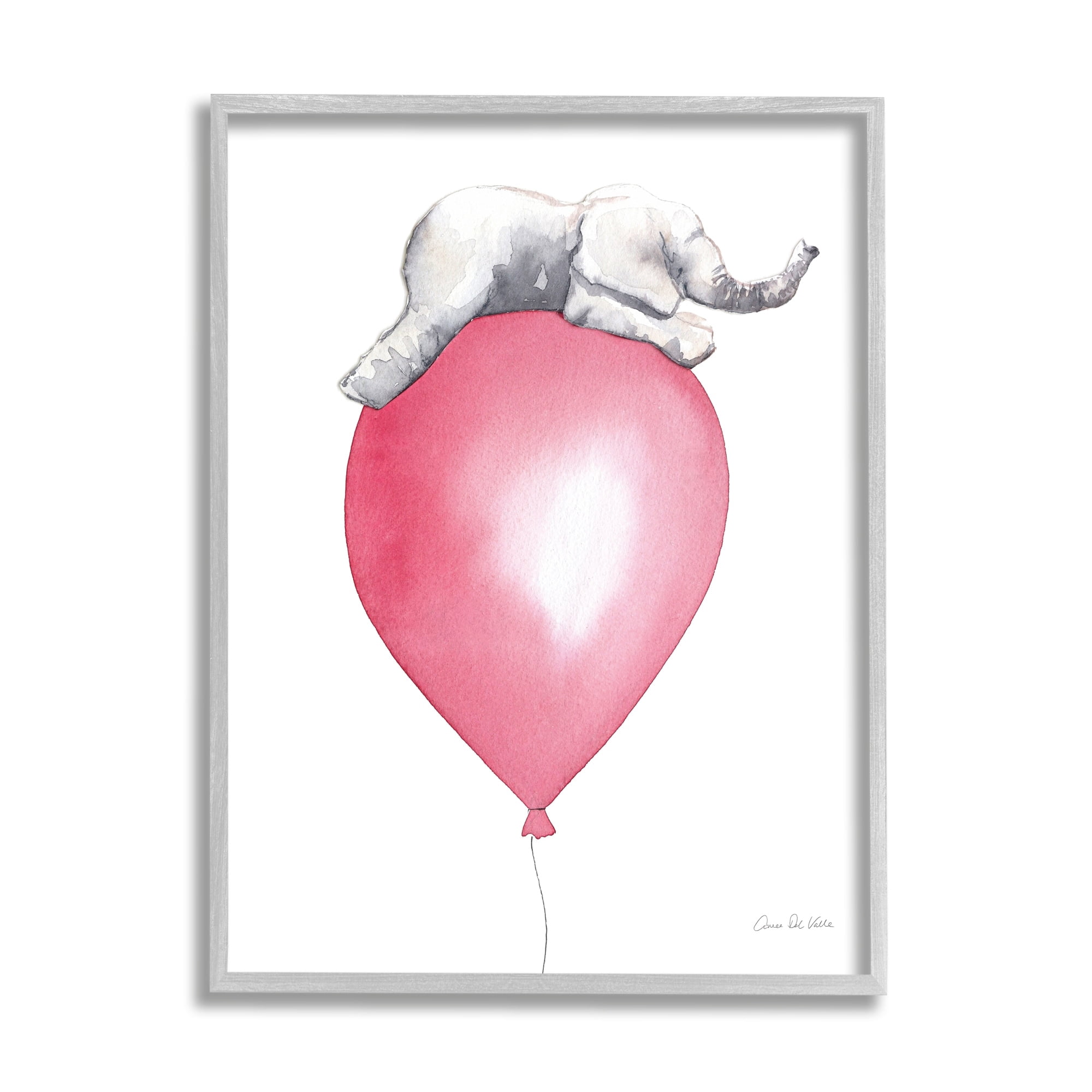 Stupell Industries Kids' Baby Elephant Sleeping on Large Red Balloon, 16 x 20, Design by Aimee Del Valle
