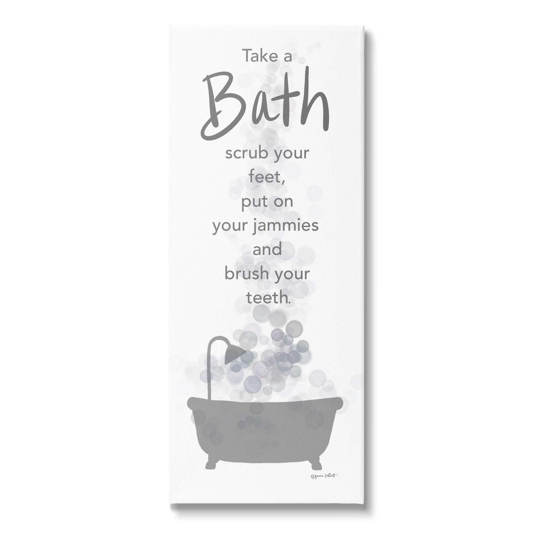 Stupell Industries Kids Bathroom Nighttime Routine List Graphic Art Gallery Wrapped Canvas Print Wall Art, Design by Anna LaPoint