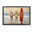 thumbnail image 1 of Stupell Industries Coastal Kids & Beach Surfboard Black Floating Frame Canvas Art, 31 x 21, by Petals Prints Design, 1 of 9
