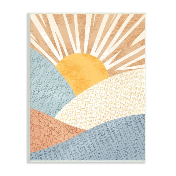 Stupell Industries Kids' Bold Sun Sunrise Rolling Hills Abstract Patterns, 10 x 15, Design by Ziwei Li