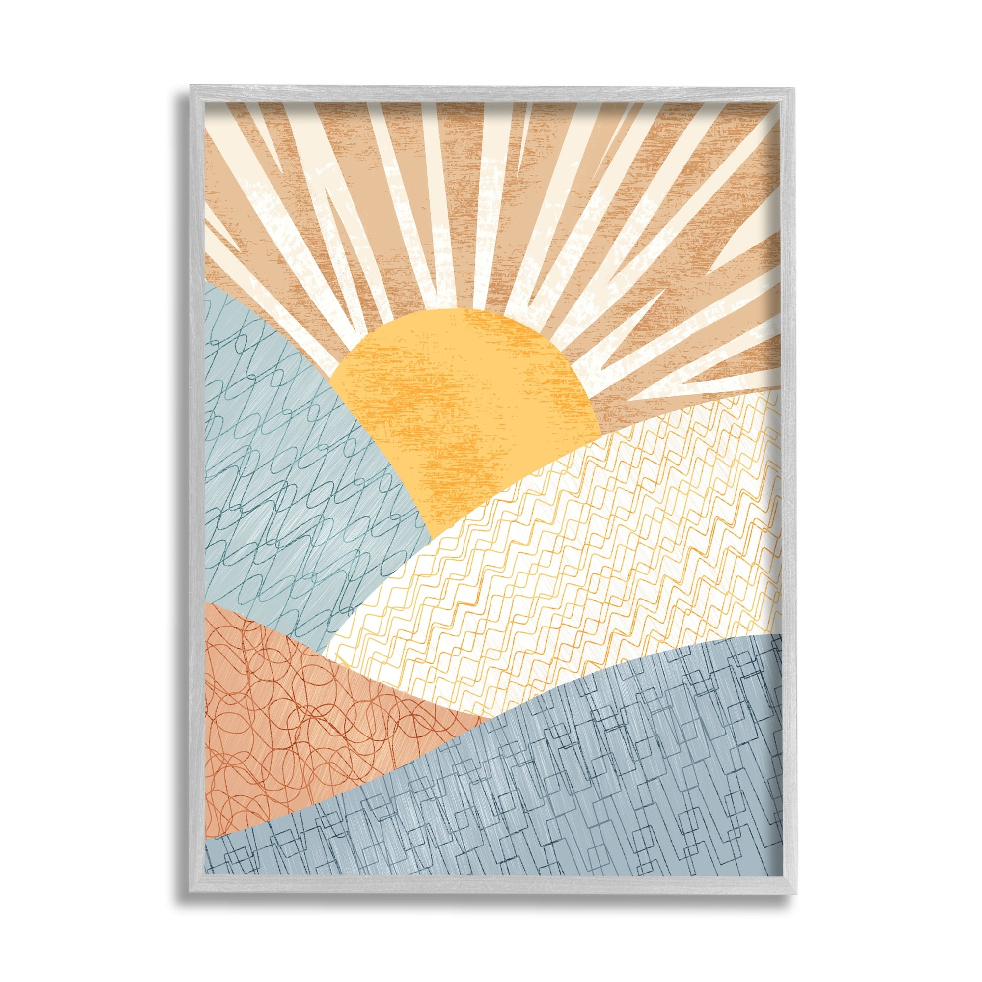 Stupell Industries Kids' Bold Sun Sunrise Rolling Hills Abstract Patterns, 11 x 14, Design by Ziwei Li