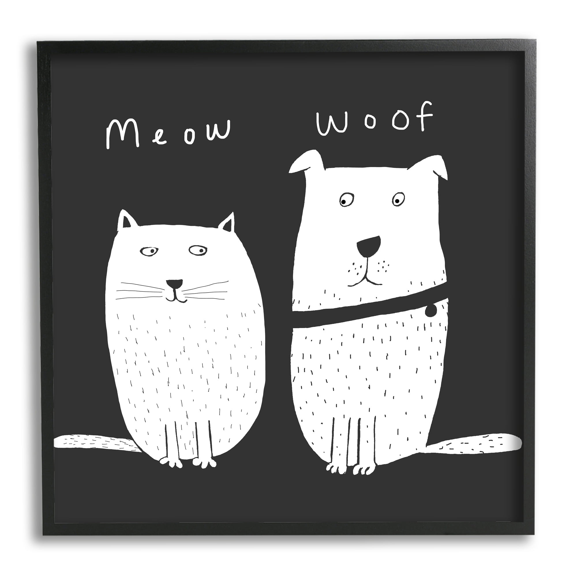 Stupell Industries Kids' Cat and Dog Pet Pair Meow Woof, 24 x 24,Design by Carla Daly