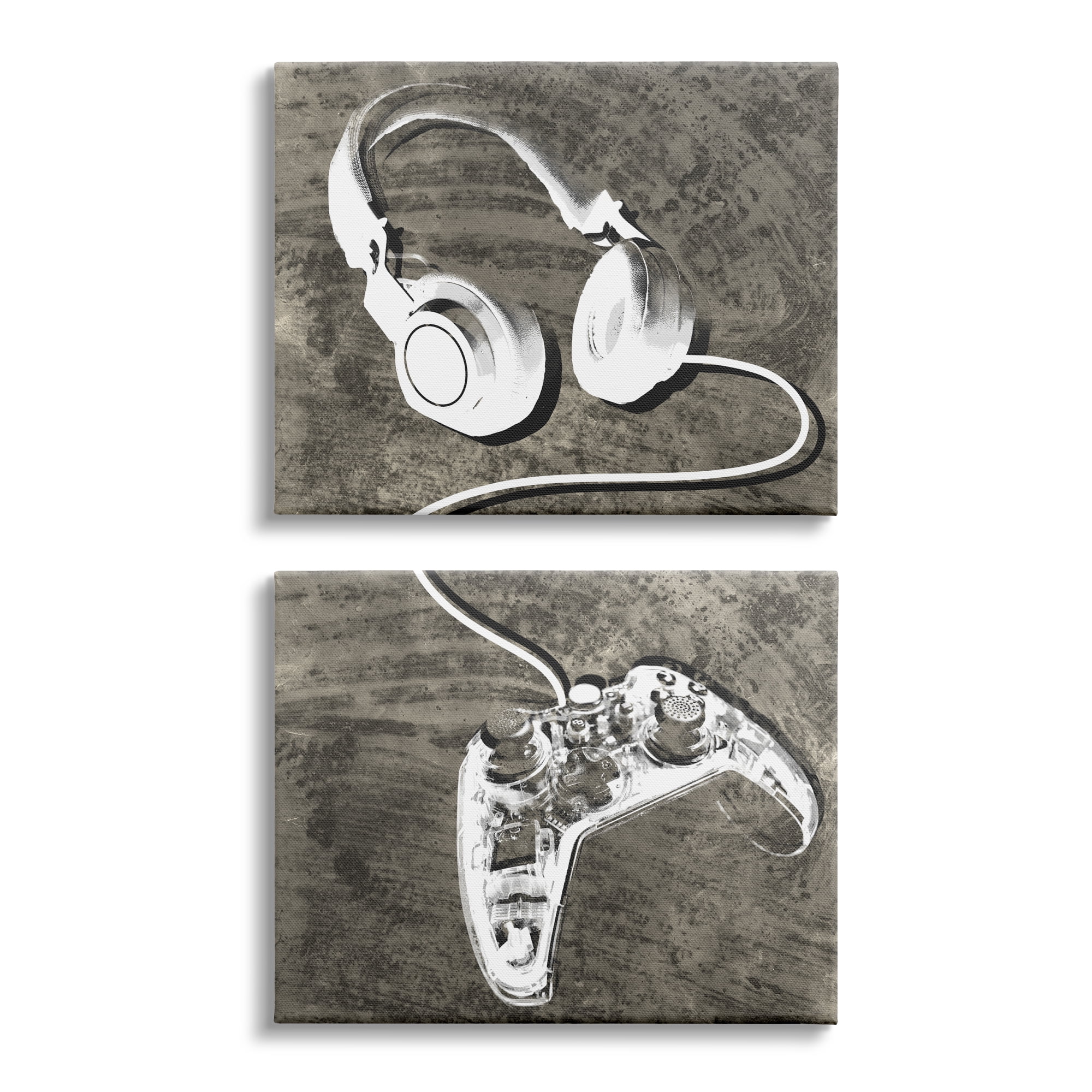 Stupell Industries Kids' Entertainment Accessories Rustic Headphones Video Game Controller, 20 x 16, Design by Daphne Polselli