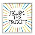 thumbnail image 1 of Stupell Industries Kids' Flush The Toilet Bathroom Rules Rainbow Stripes Typography Painting White Framed Art Print Wall Art, 24 x 24, 1 of 8