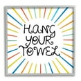 thumbnail image 1 of Stupell Industries Kids' Hang Your Towel Bathroom Rules Rainbow Stripes Typography Painting Gray Framed Art Print Wall Art, 24 x 24, 1 of 7