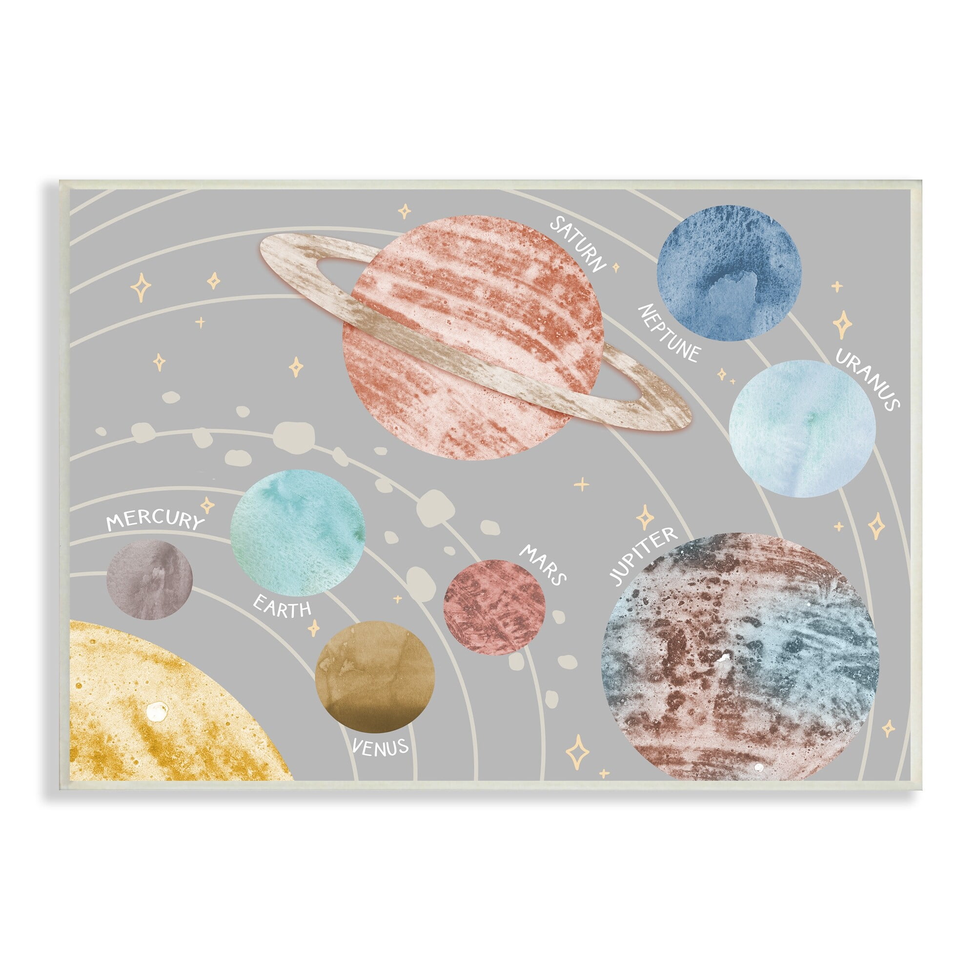 Stupell Industries Kids' Outer Space Planets Abstract Pattern Solar System, 15 x 10, Design by Daphne Polselli
