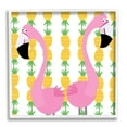 thumbnail image 1 of Stupell Industries Kids' Pink Flamingo Pair Pineapple Stripe Pattern, 17 x 17,Design by Carla Daly, 1 of 5
