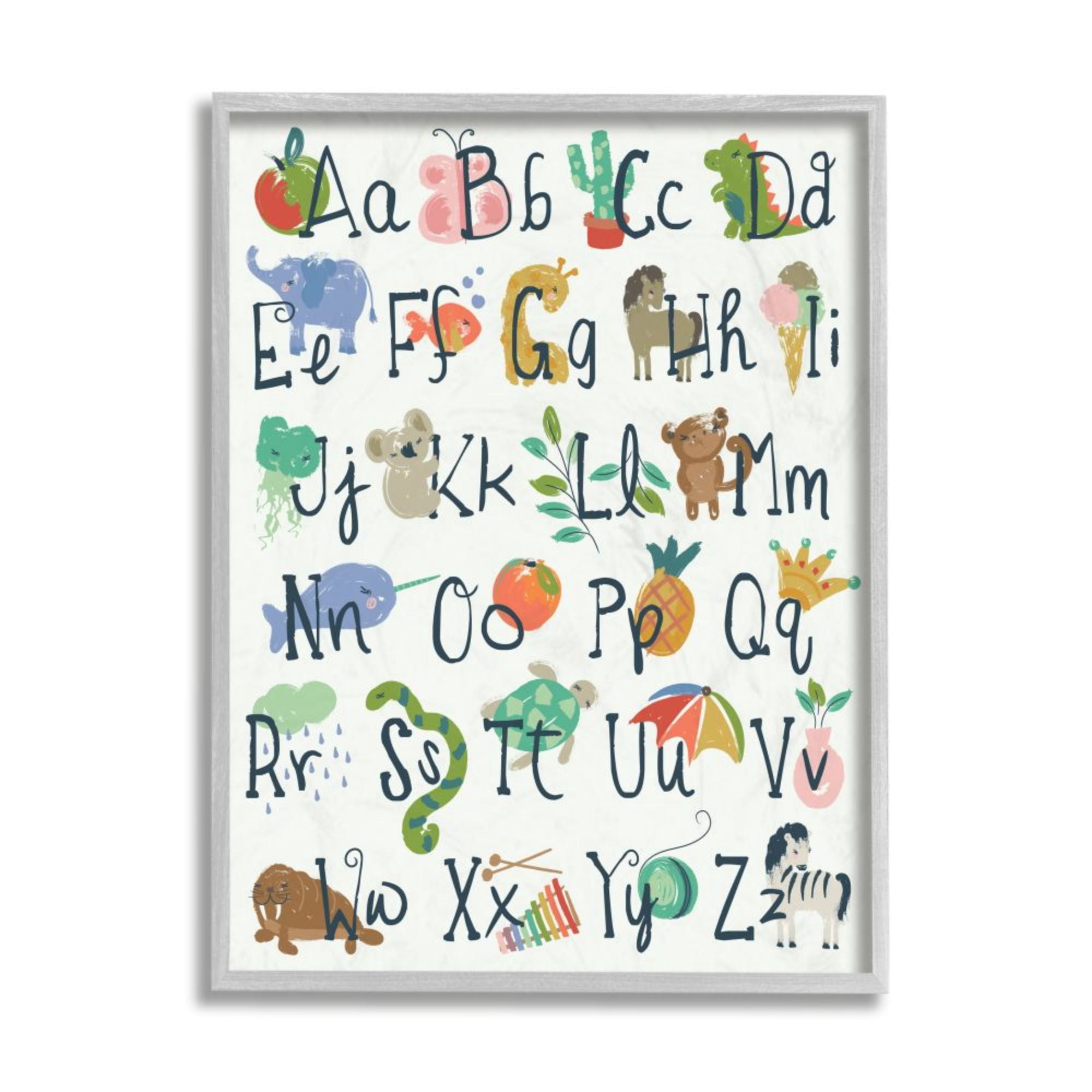 Stupell Industries Kids' Safari Animal Alphabet Colorful Illustrations Design by Jennifer Ellory