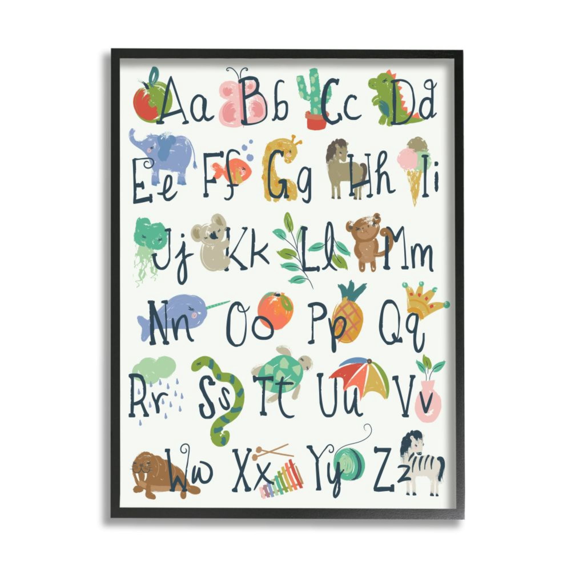 Stupell Industries Kids' Safari Animal Alphabet Colorful Illustrations Design by Jennifer Ellory
