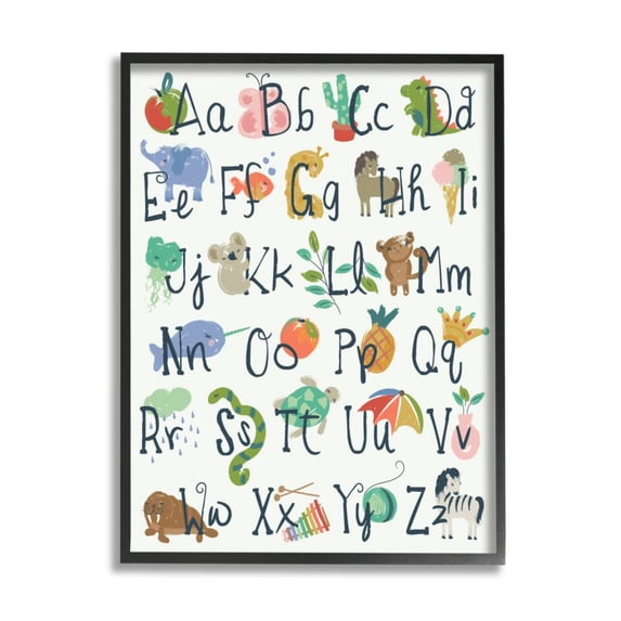 Stupell Industries Kids' Safari Animal Alphabet Colorful Illustrations Design by Jennifer Ellory