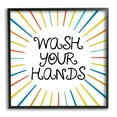 thumbnail image 1 of Stupell Industries Kids' Wash Your Hands Bathroom Rules Rainbow Stripes Typography Painting Black Framed Art Print Wall Art, 12 x 12, 1 of 7