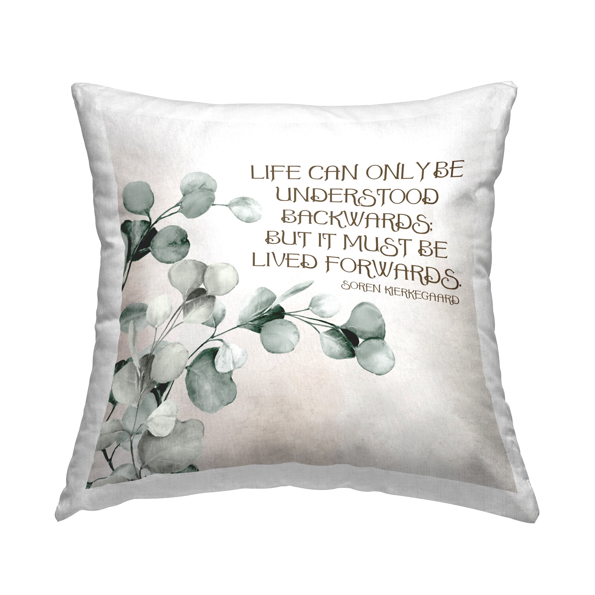 Stupell Industries Kierkegaard Life Quote Decorative Printed Throw Pillow Design by Kim Allen