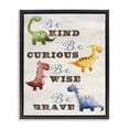 thumbnail image 1 of Stupell Industries Kind Curious Wise Dinosaurs Quotes and Sayings Painting Black Floater Framed Canvas Art Print Wall Art, 17 x 21, 1 of 9