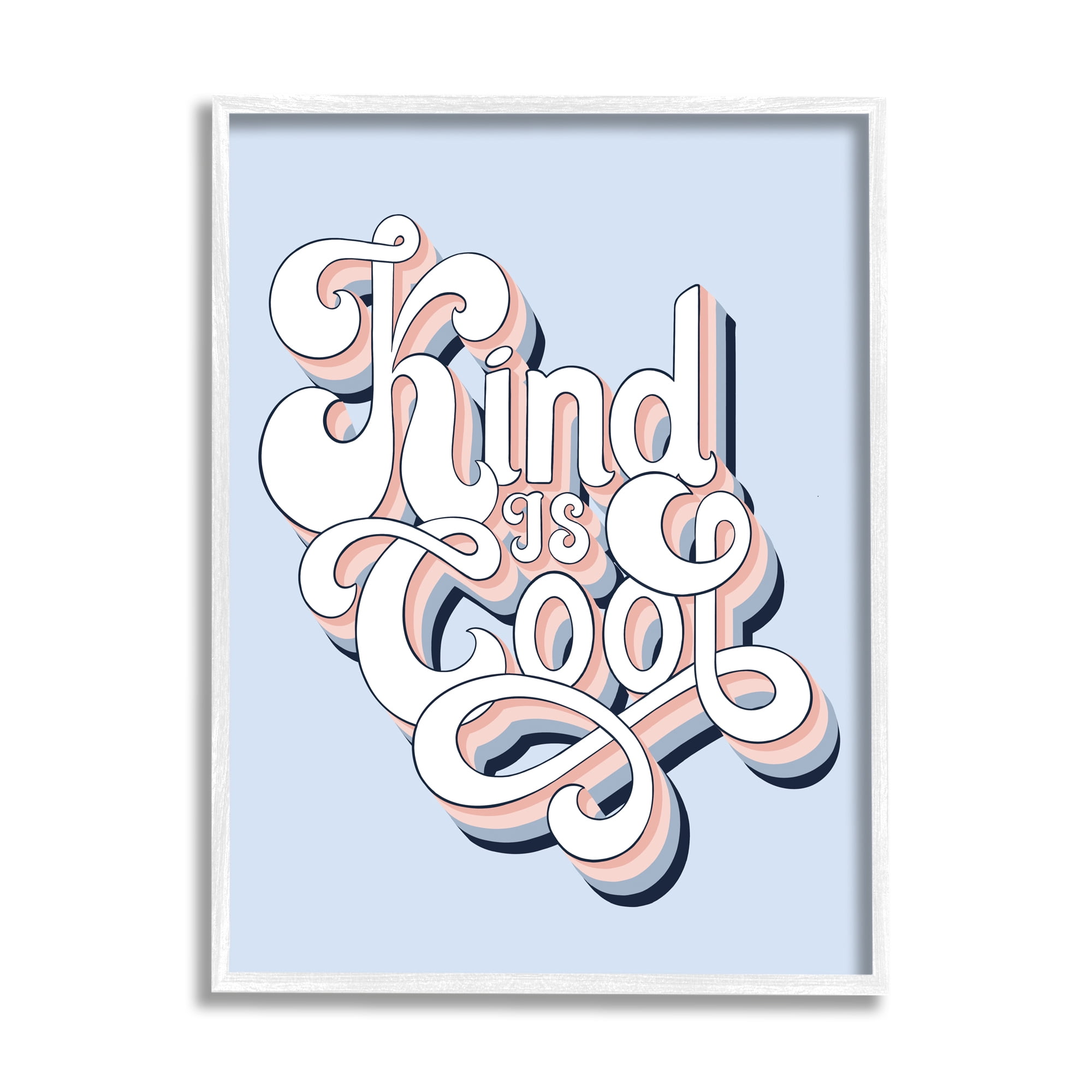 Stupell Industries Kind Is Cool Sentiment Groovy Retro Typography, 16 x 20, Designed by Jo Taylor
