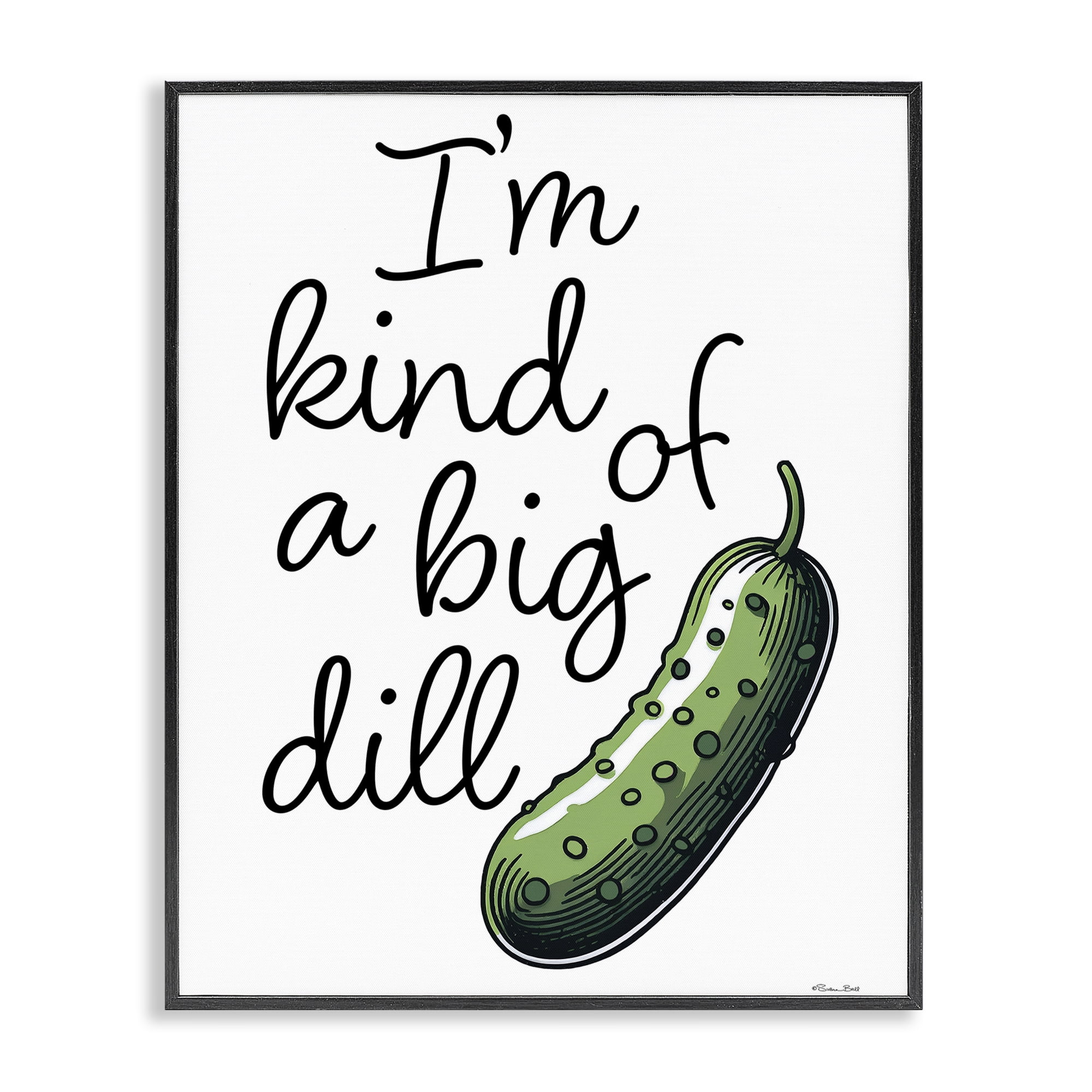 Stupell Industries Kind Of A Big Dill Pickle Black Framed Giclee Art, design by Susan Ball