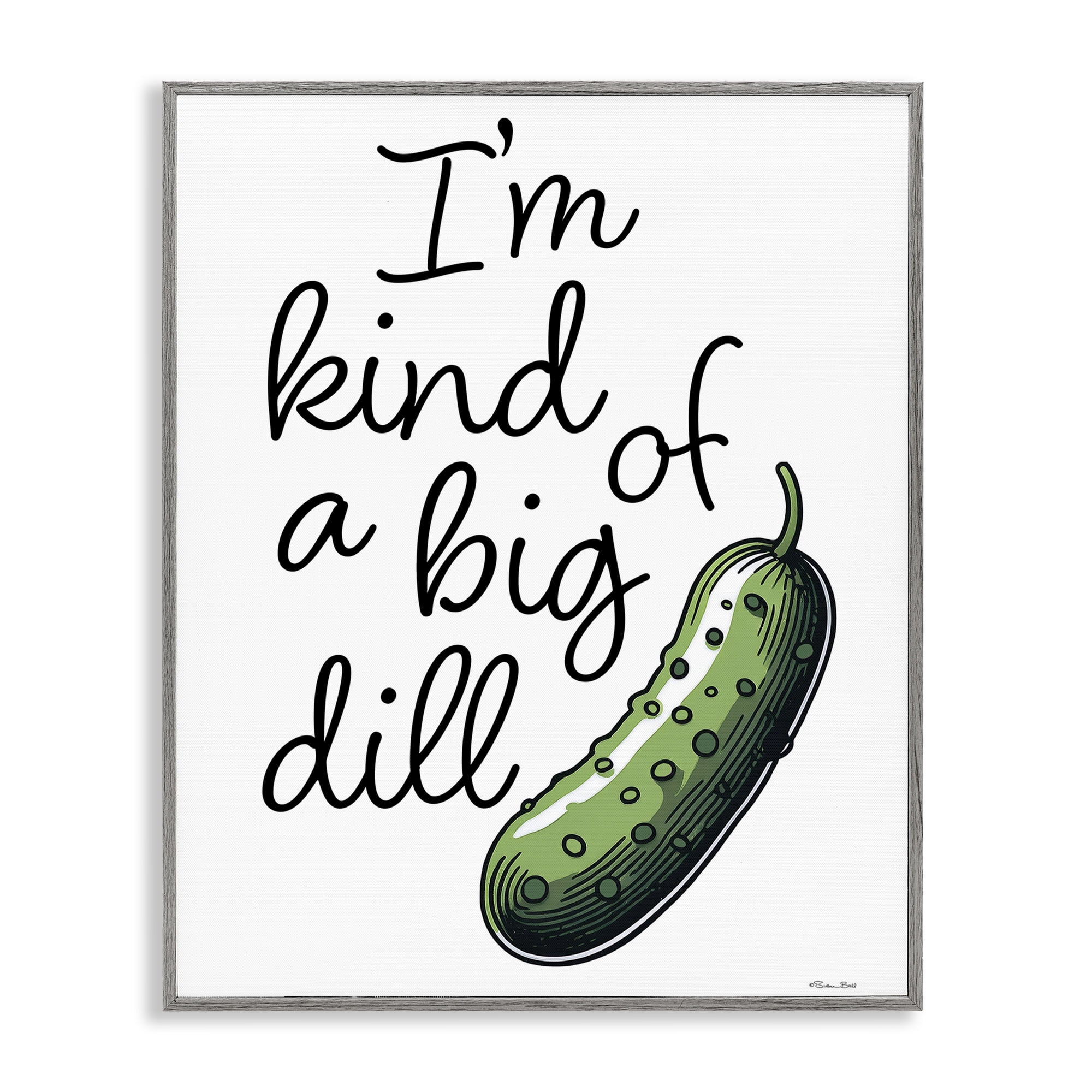 Stupell Industries Kind Of A Big Dill Pickle Gray Framed Giclee Art, design by Susan Ball