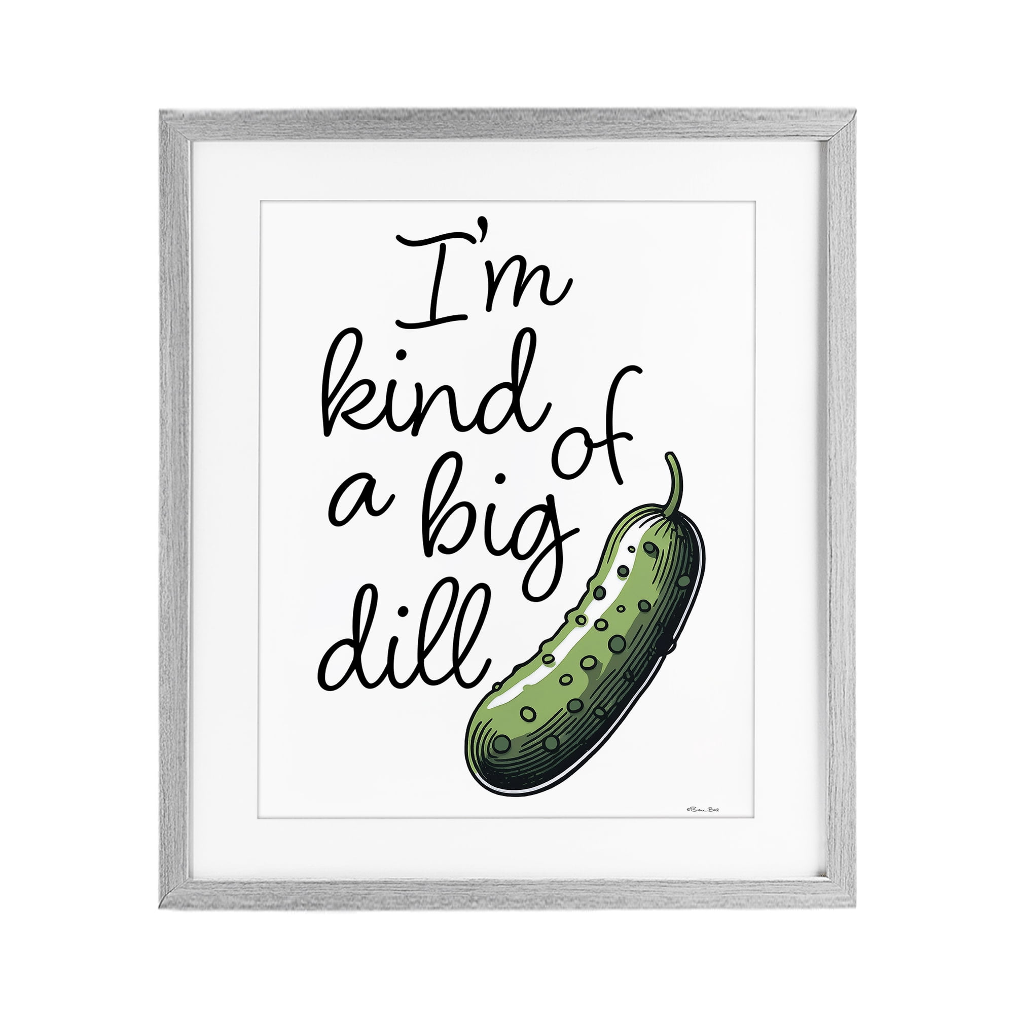 Stupell Industries Kind Of A Big Dill Pickle Gray Framed Print Under Glass, design by Susan Ball