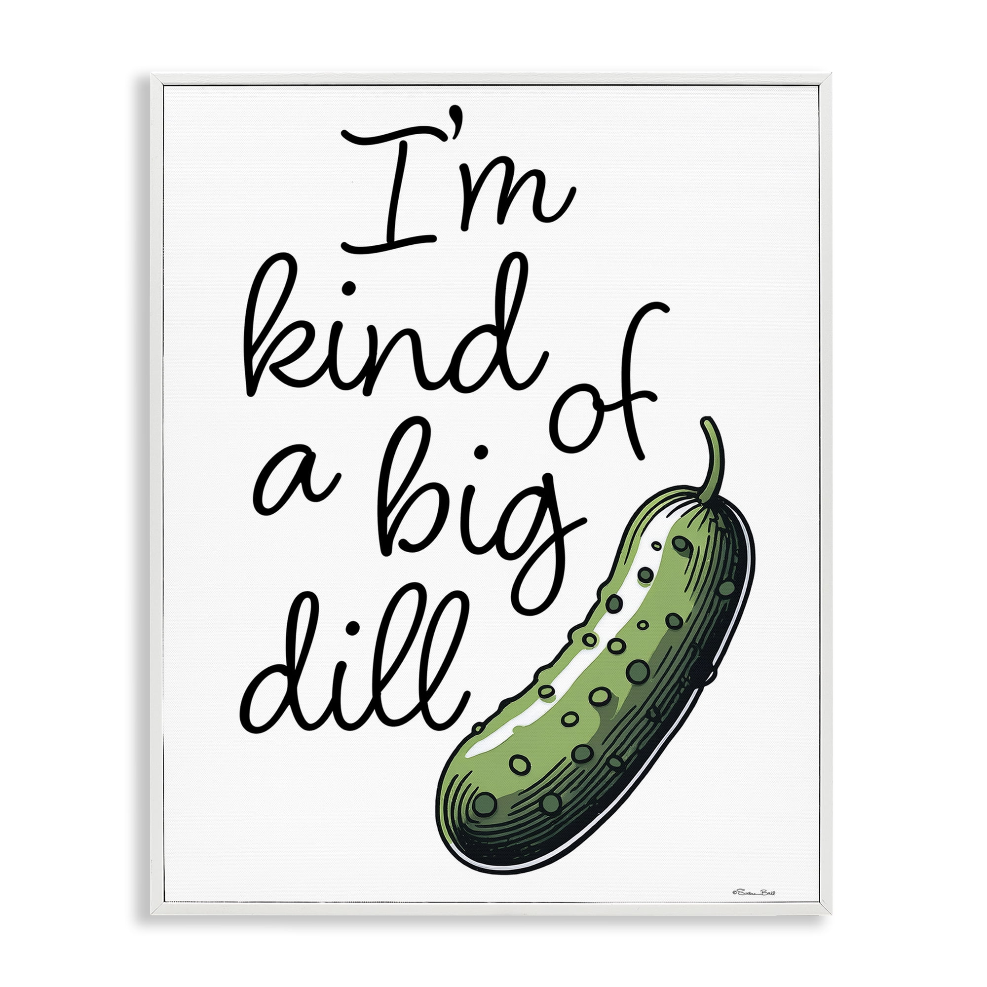 Stupell Industries Kind Of A Big Dill Pickle White Framed Giclee Art, design by Susan Ball