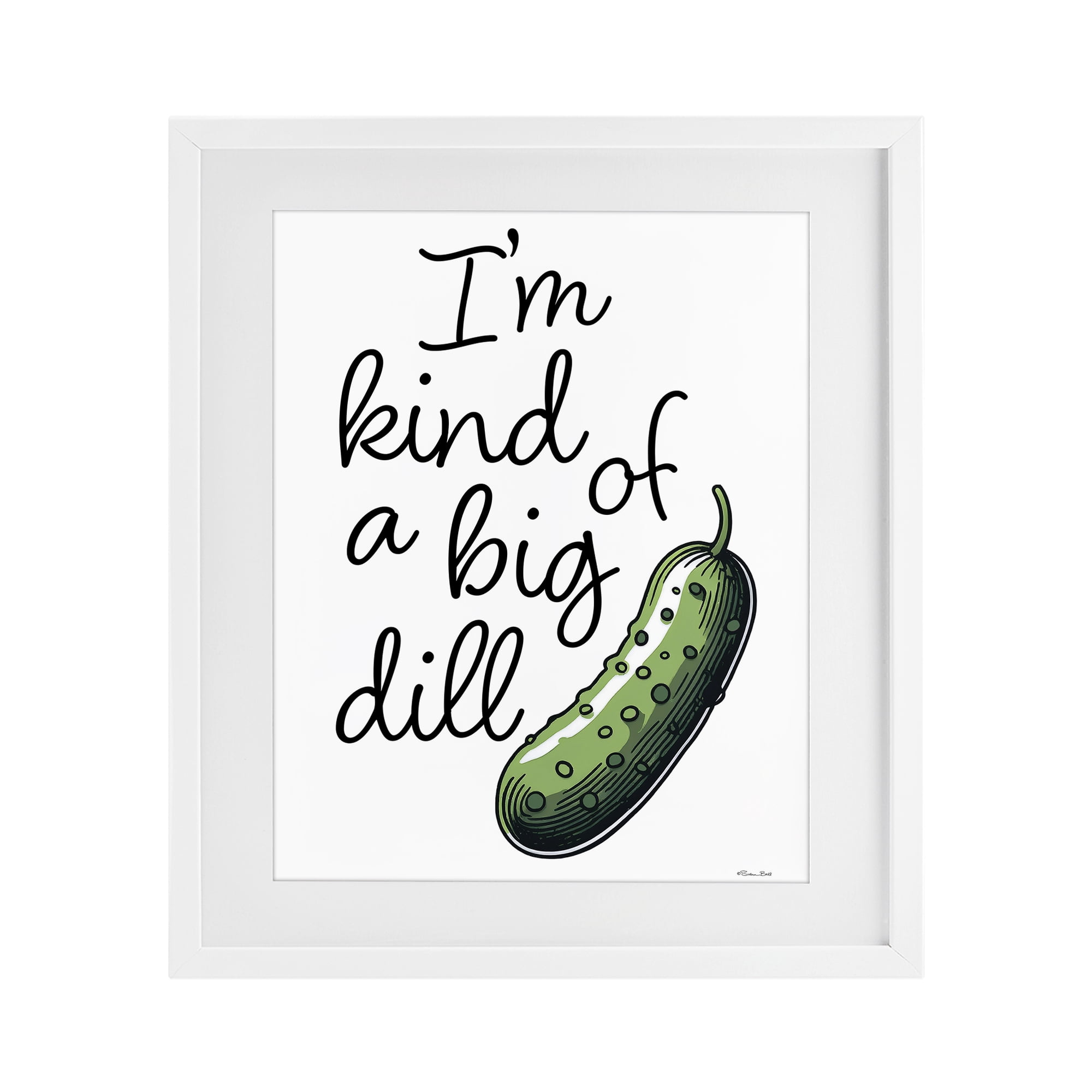 Stupell Industries Kind Of A Big Dill Pickle White Framed Print Under Glass, design by Susan Ball