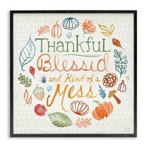 Stupell Industries Kind Of A Mess Autumnal Holiday Painting Black Framed Art Prints Wall Art, 12 x 12