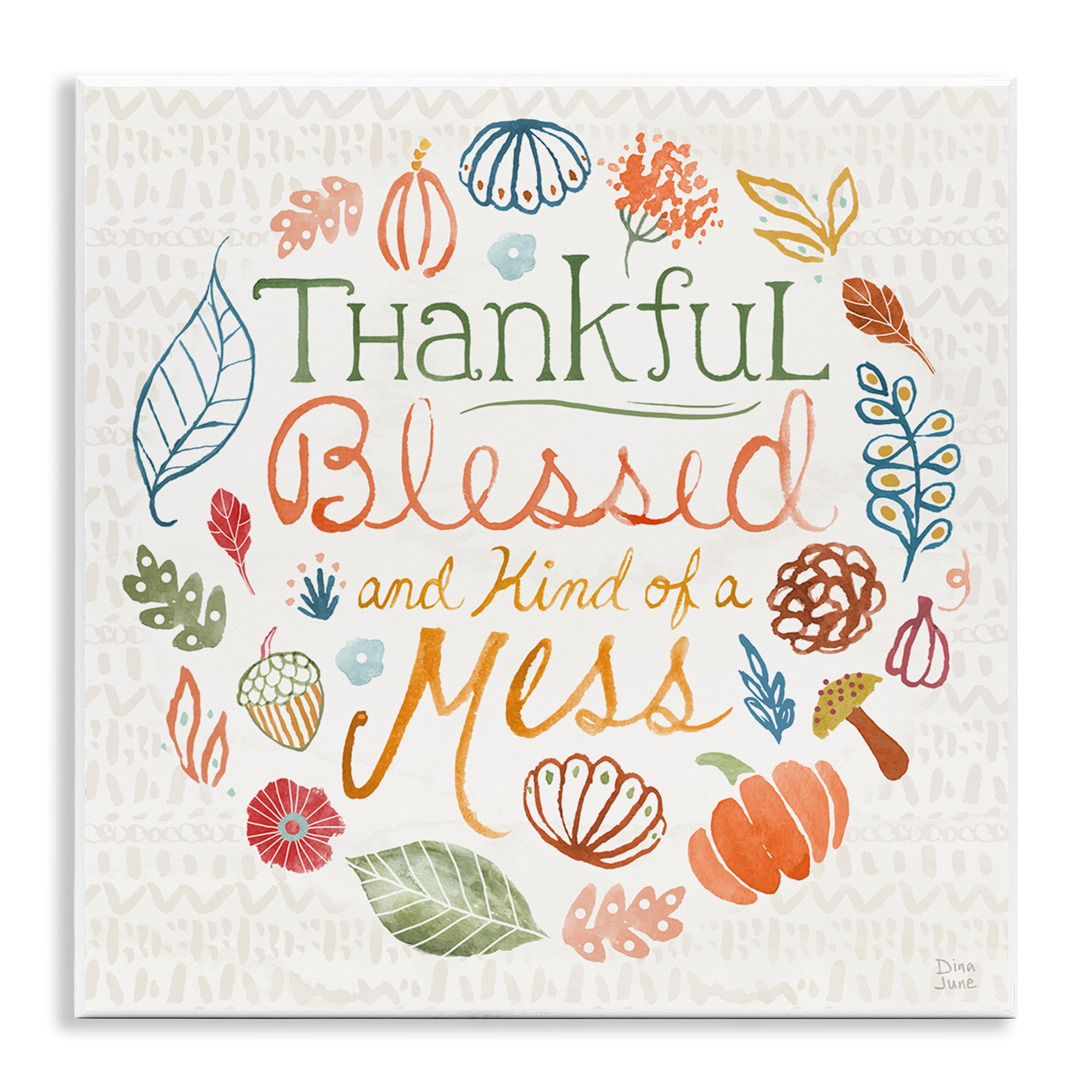 Stupell Industries Kind Of A Mess Autumnal Holiday Painting Unframed Art Prints Wall Art, 12 x 12