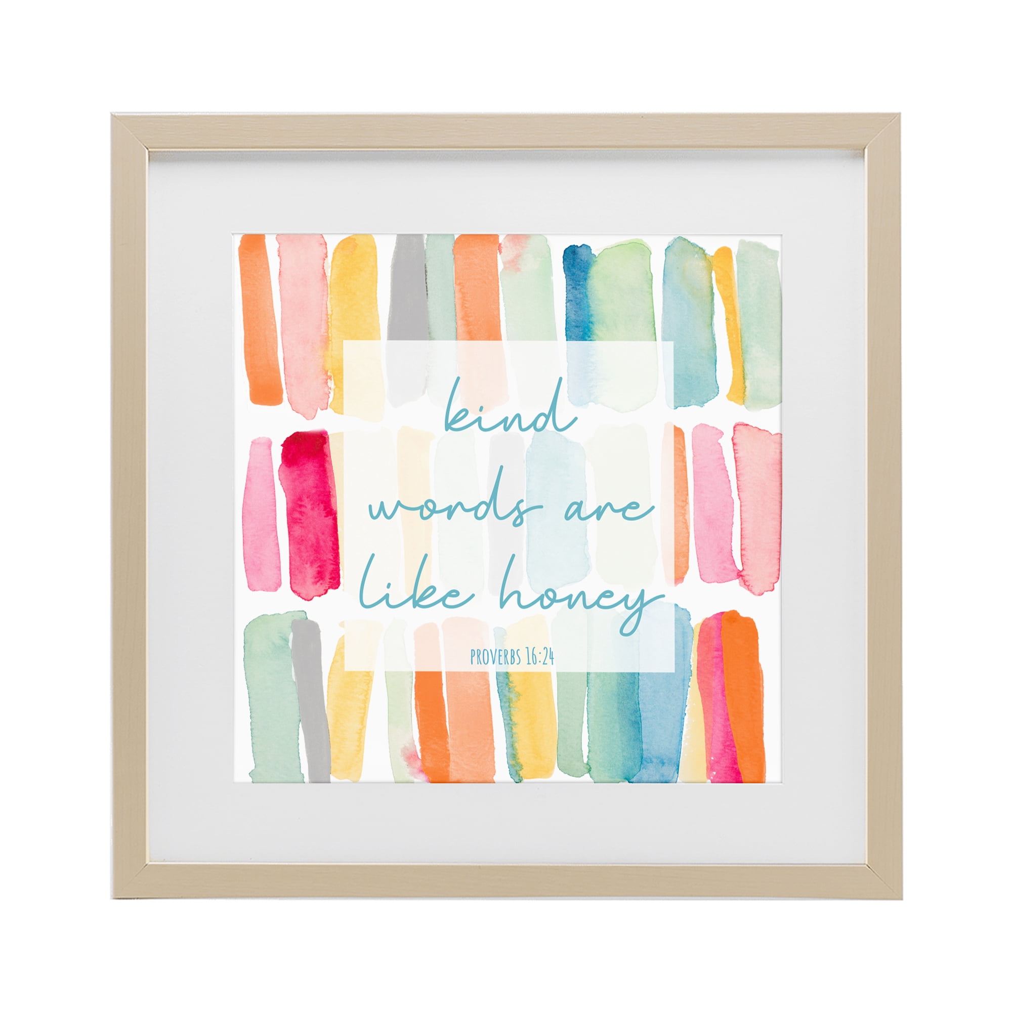 Stupell Industries Kind Words Are Like Honey Birch Framed Print Under Glass, design by Lanie Loreth
