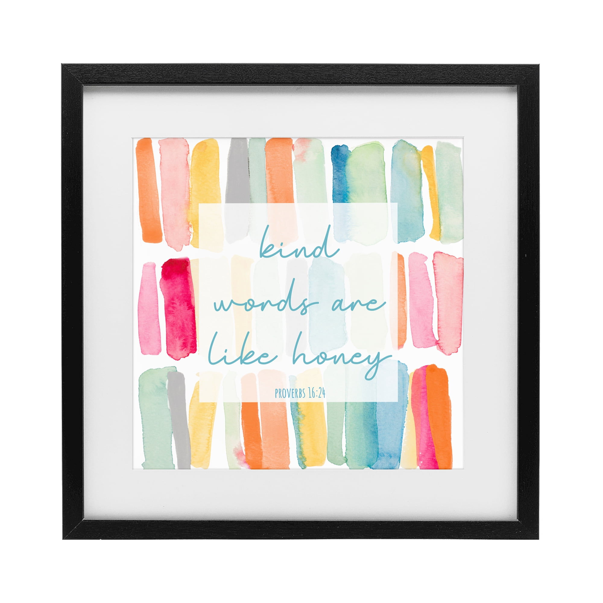 Stupell Industries Kind Words Are Like Honey Black Framed Print Under Glass, design by Lanie Loreth