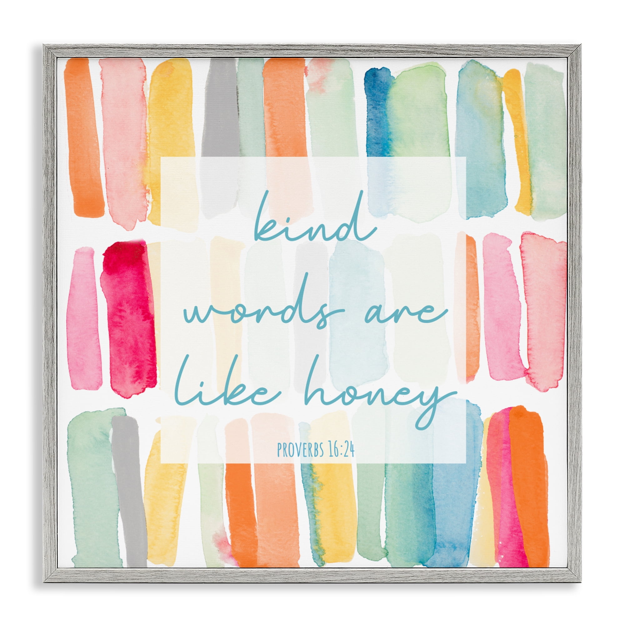 Stupell Industries Kind Words Are Like Honey Gray Framed Giclee Art, design by Lanie Loreth