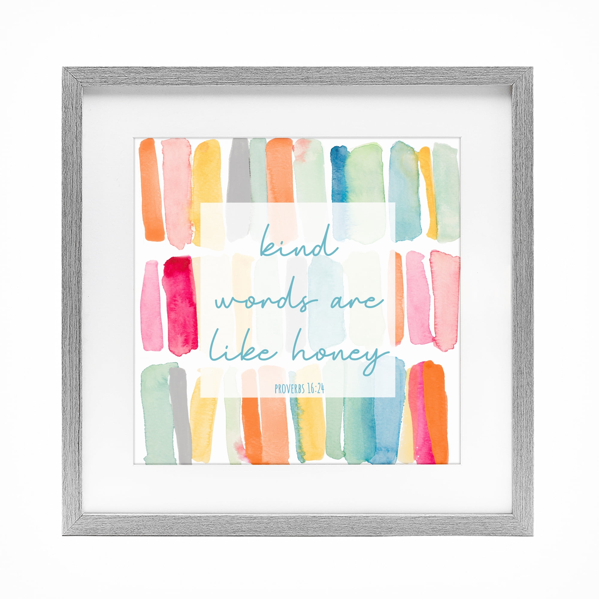 Stupell Industries Kind Words Are Like Honey Gray Framed Print Under Glass, design by Lanie Loreth
