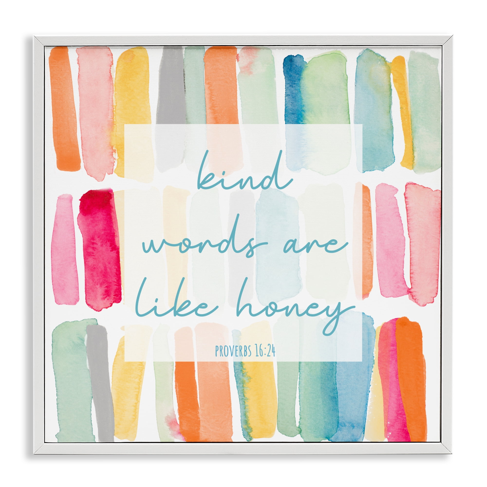 Stupell Industries Kind Words Are Like Honey White Framed Giclee Art, design by Lanie Loreth