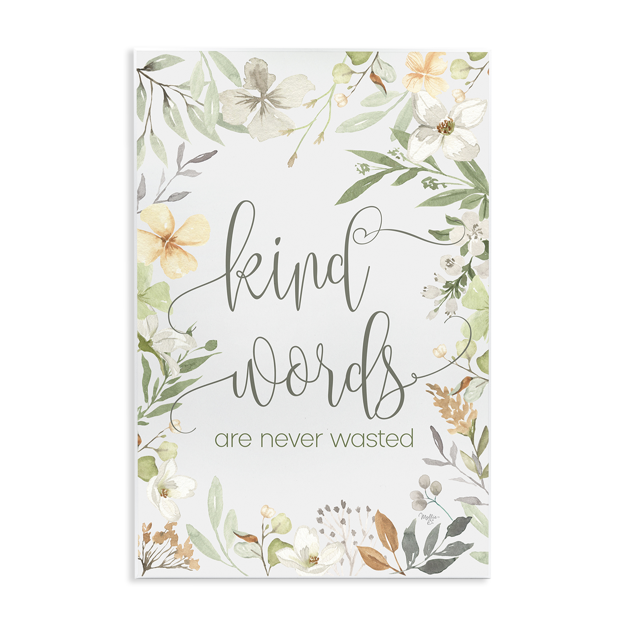 Stupell Industries Kind Words Never Wasted Plants & Flowers Painting Unframed Art Print Wall Art, 13 x 19