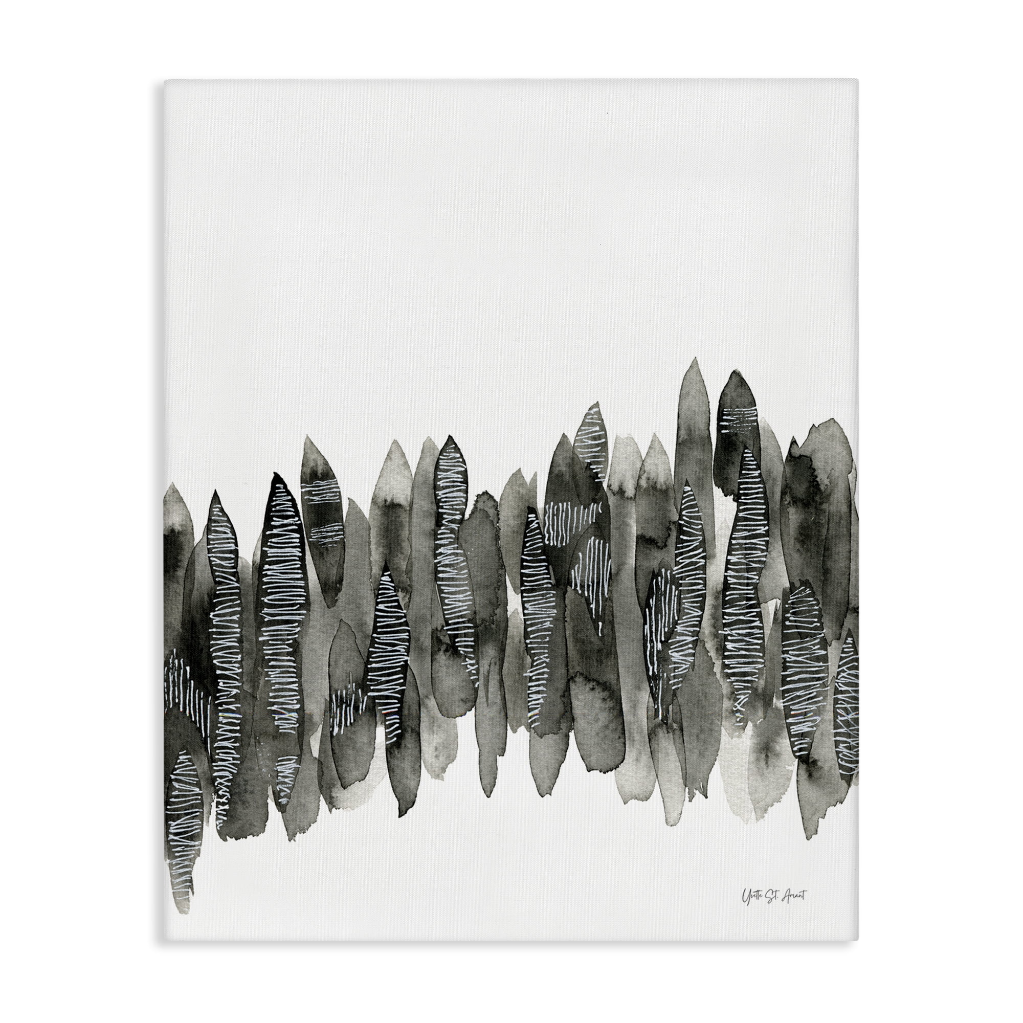 Stupell Industries Kindling Abstract Nature Abstract Painting Wrapped Canvas Art Print Wall Art, 16 x 20