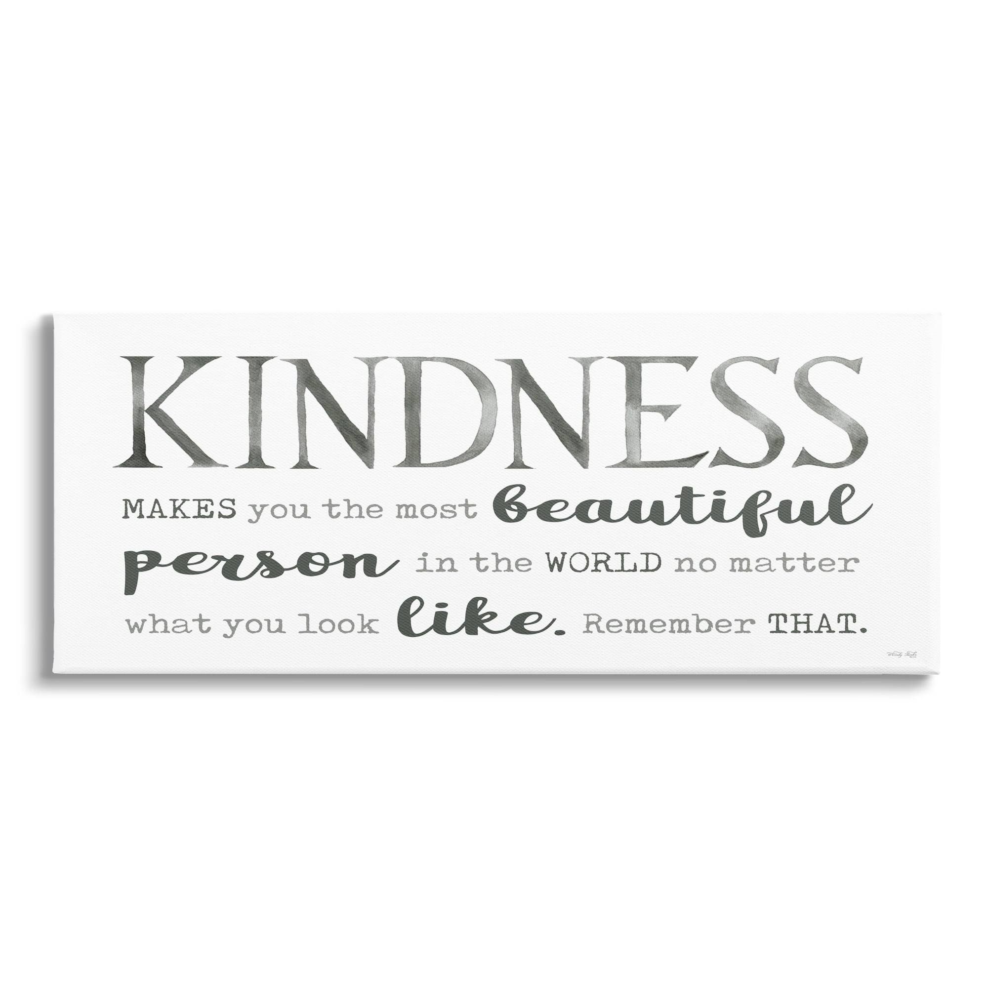 Stupell Industries Kindness Is Beautiful Inspirational Self Love Typography Phrase Graphic Art Gallery Wrapped Canvas Print Wall Art, Design by Cindy Jacobs