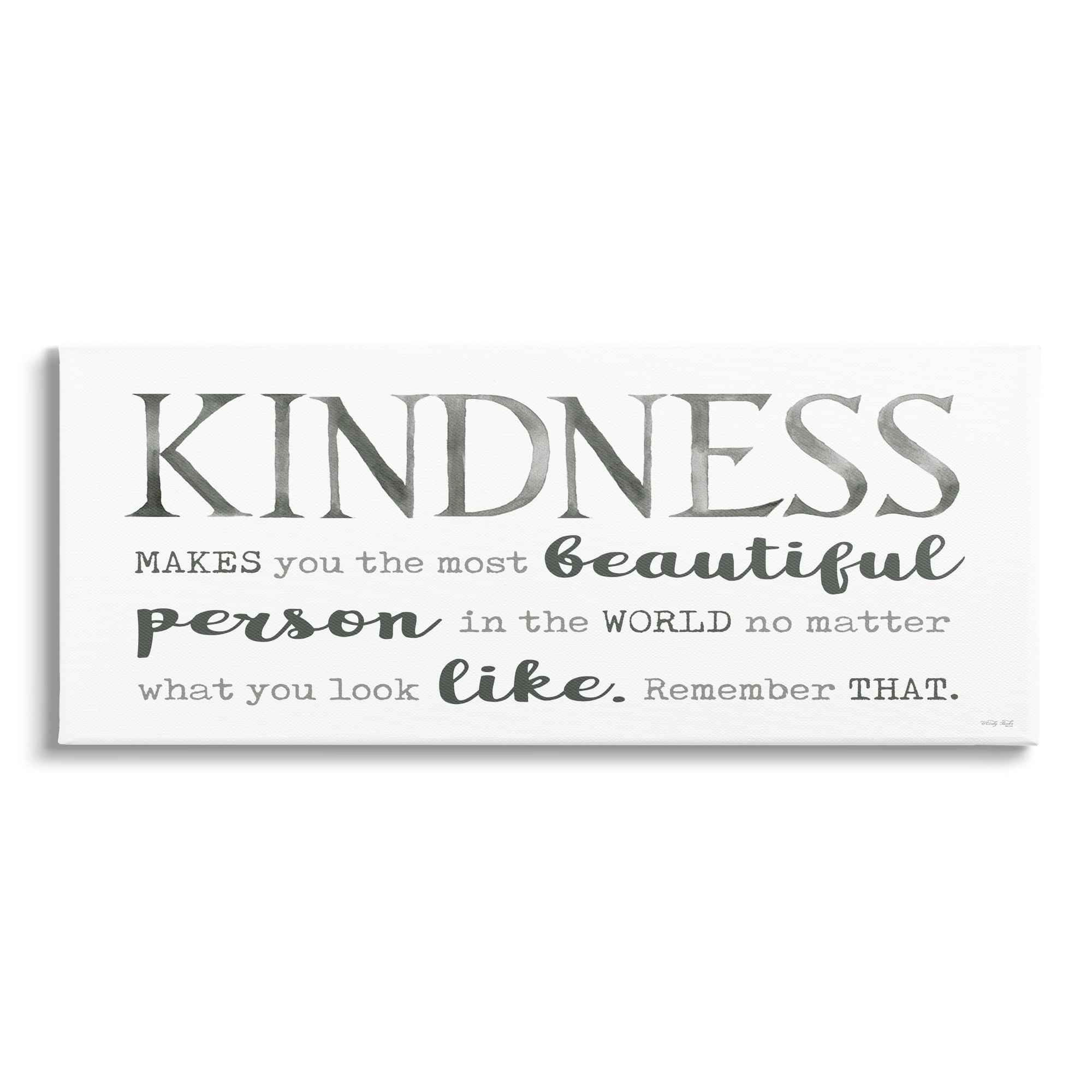 Stupell Industries Kindness Is Beautiful Inspirational Self Love Typography Phrase Graphic Art Gallery Wrapped Canvas Print Wall Art, Design by Cindy Jacobs