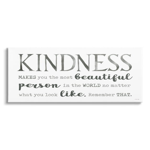 Stupell Industries Kindness Is Beautiful Inspirational Self Love Typography Phrase Graphic Art Gallery Wrapped Canvas Print Wall Art, Design by Cindy Jacobs