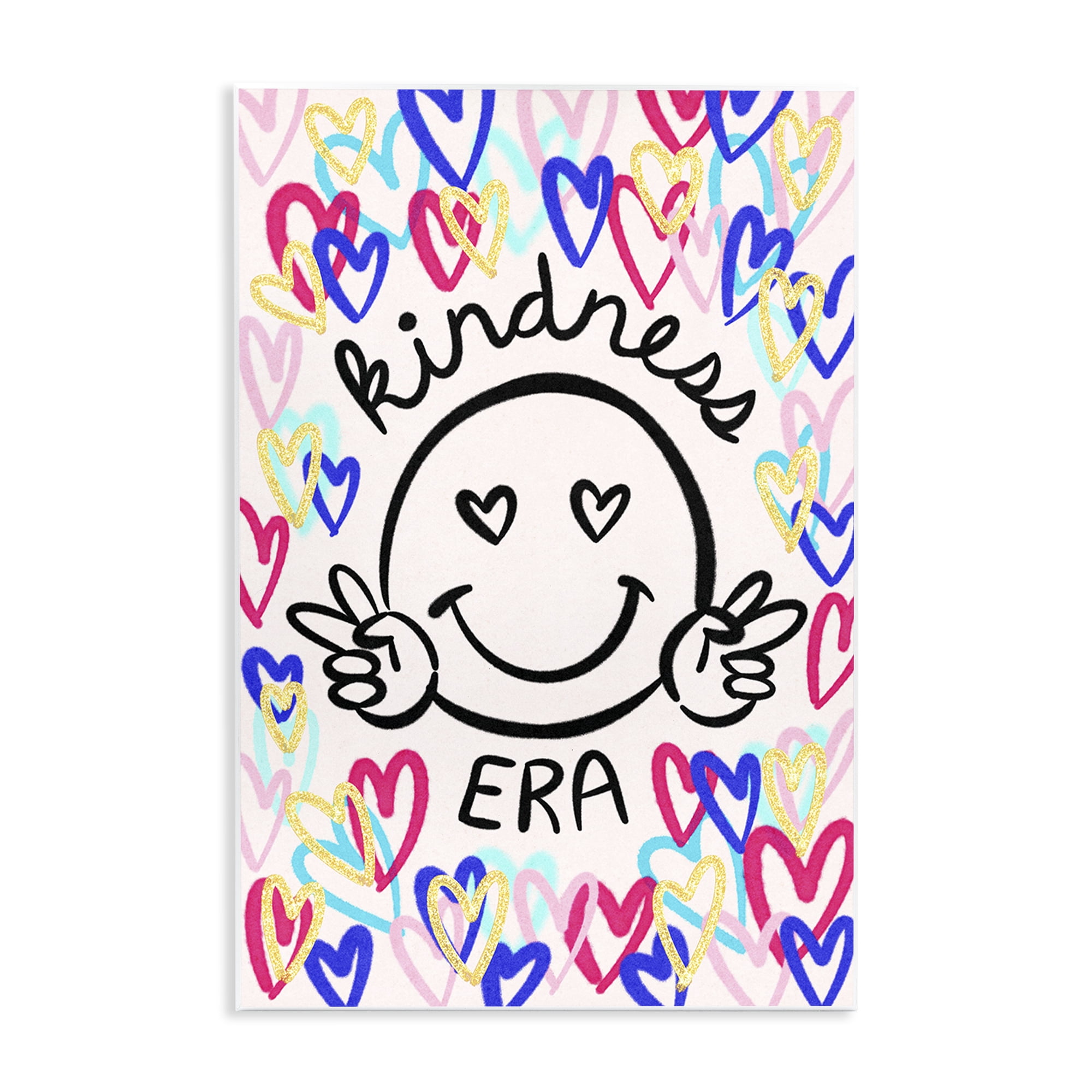 Stupell Industries Kindness Era on Hearts Typography Painting Unframed Art Print Wall Art, 10 x 15