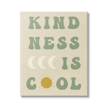 Stupell Industries Kindness Is Cool Phrase Inspirational Painting Gallery Wrapped Canvas Print Wall Art, 16 x 20