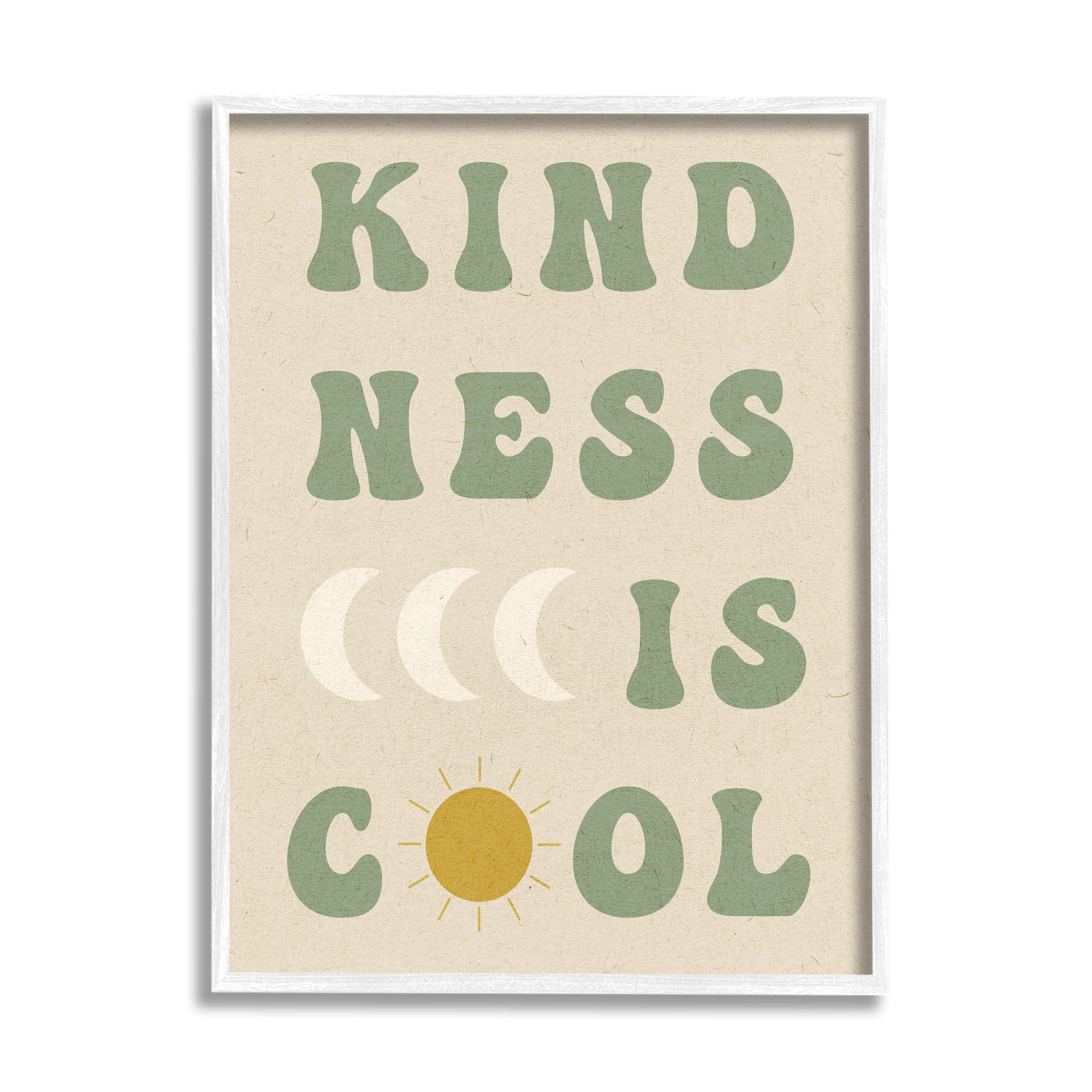 Stupell Industries Kindness Is Cool Phrase Inspirational Painting White Framed Art Print Wall Art, 24 x 30