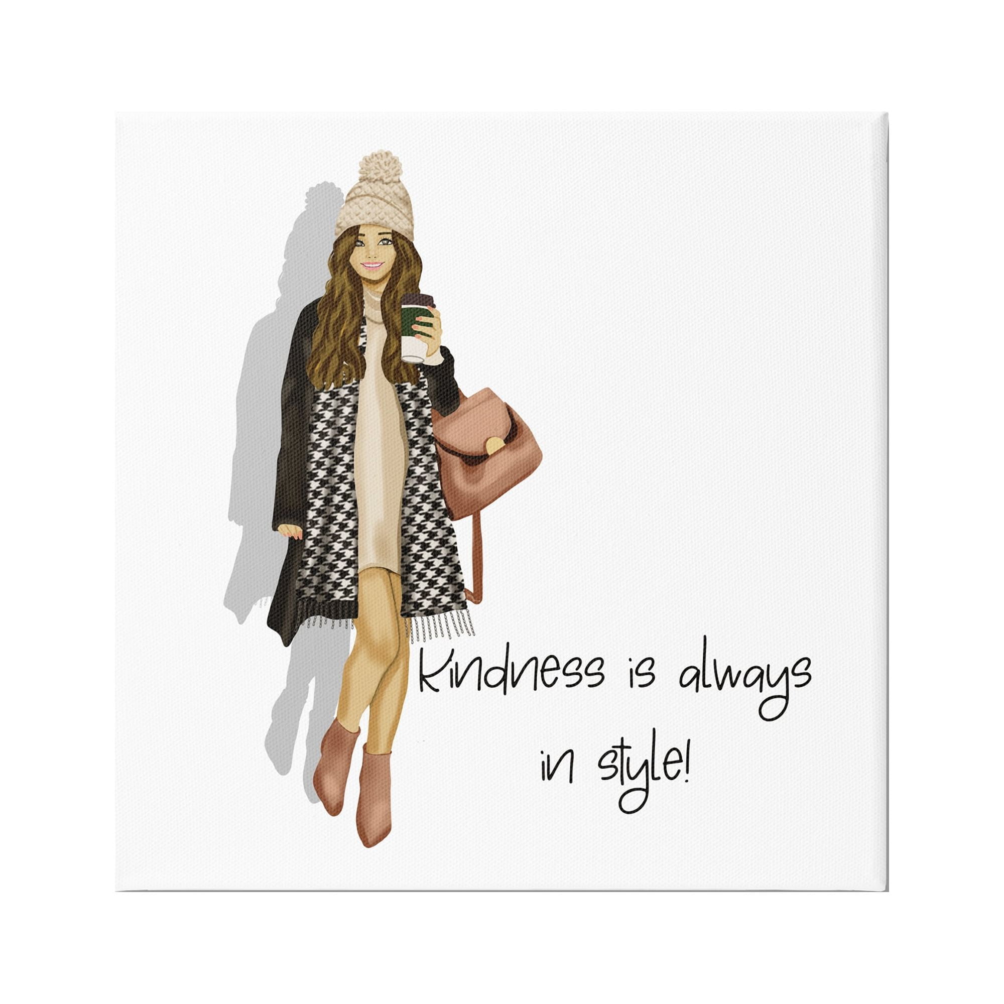 Stupell Industries Kindness Is In Style Inspirational Painting Gallery Wrapped Canvas Art Print Wall Art, 36 x 36