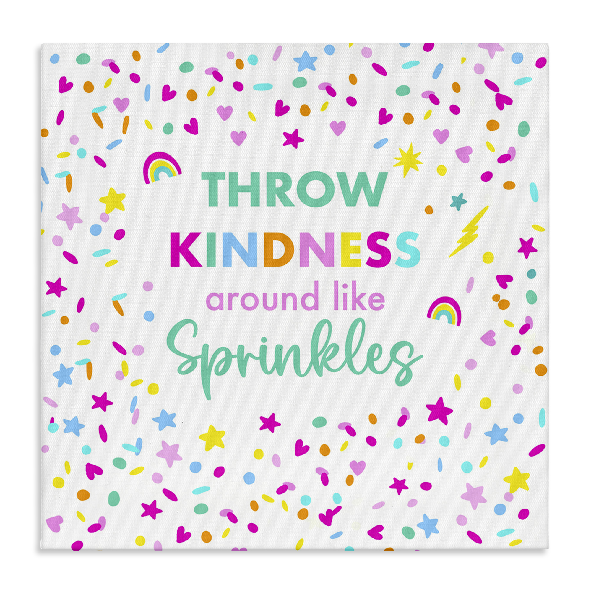 Stupell Industries Kindness Like Sprinkles Text & Numbers Painting Wrapped Canvas Art Print Wall Art, 36 x 36