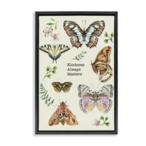 Stupell Industries Kindness Matters Insects Animals & Insects Painting Black Floater Framed Canvas Art Print Wall Art, 17 x 25
