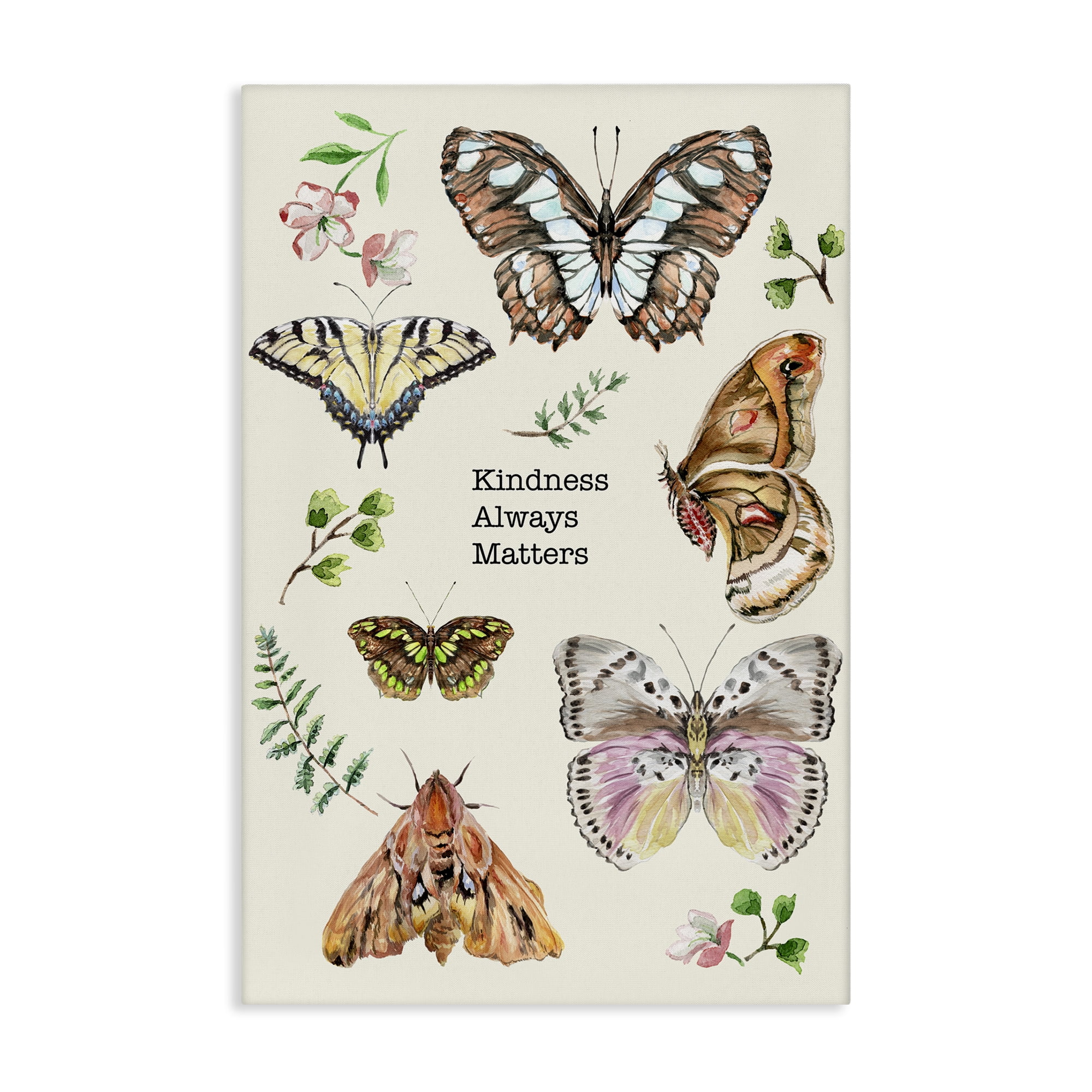 Stupell Industries Kindness Matters Insects Animals & Insects Painting Gallery Wrapped Canvas Art Print Wall Art, 20 x 30