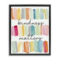 Stupell Industries Kindness Matters Phrase Typography Painting Black Floater Framed Art Print Wall Art, 17 x 21