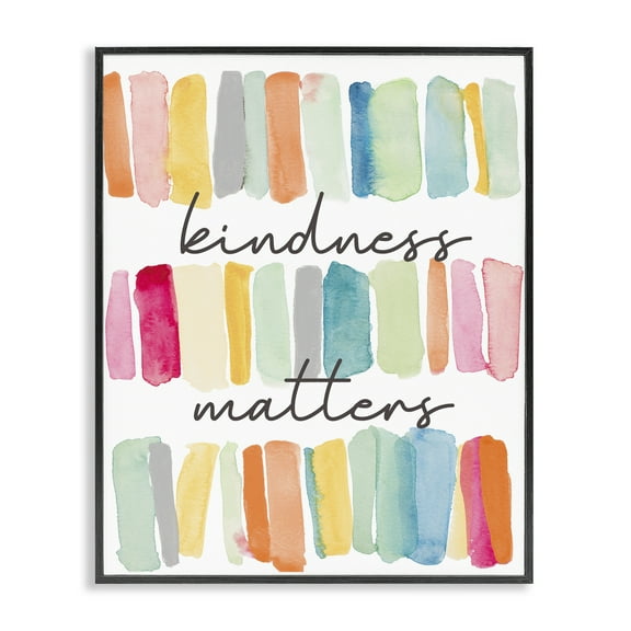 Stupell Industries Kindness Matters Phrase Typography Painting Black Framed Art Print Wall Art, 11 x 14